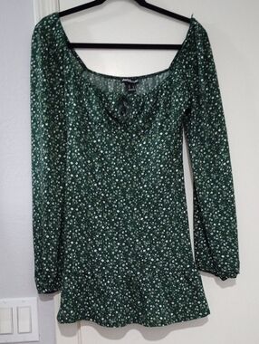Charlotte Russe Dark Green Floral Mini Dress